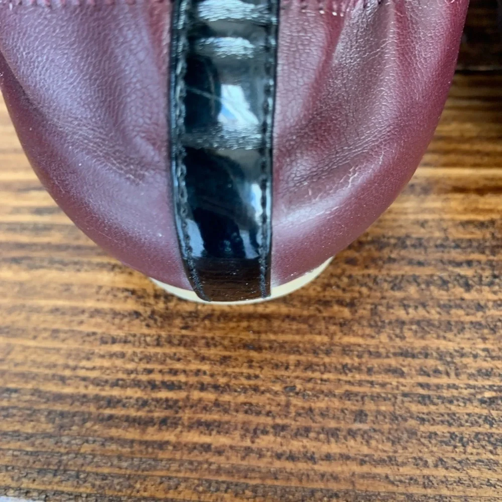 J. Crew Leather Burgundy Ballet Flats Shoes Size 9.5 M​